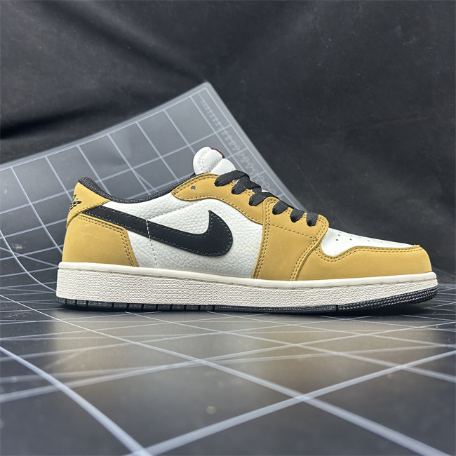 Women Running Weapon Air Jordan 1 Yellow/White Shoes 533